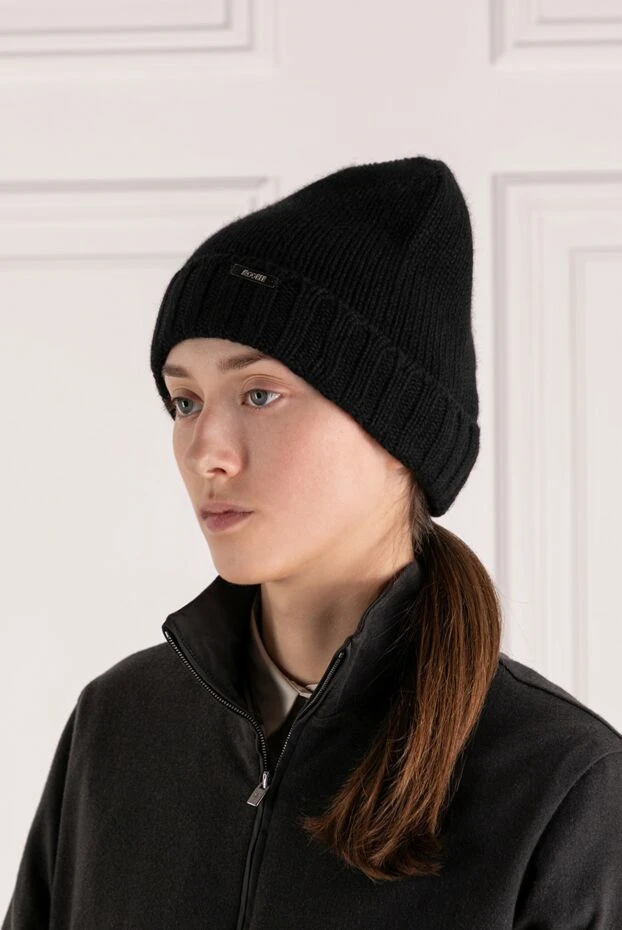 Moorer woman women's black cashmere hat 180298 - photo 2