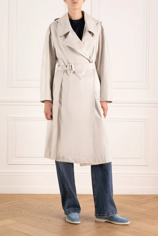 Moorer white women's trench coat made of polyester and polyurethane 180321 - photo 2