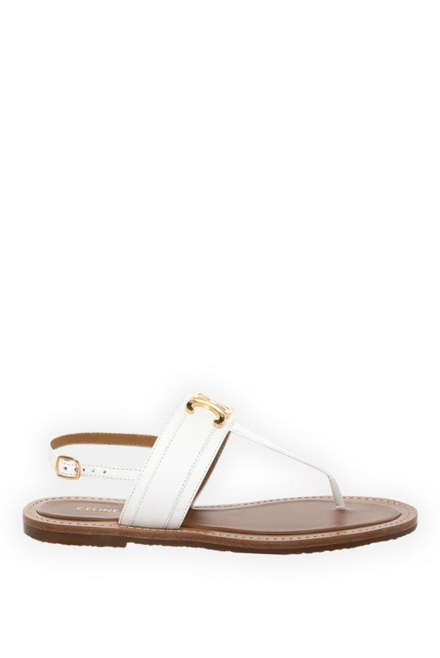 Celine woman women's white sandals made of genuine leather 180330 - photo 1