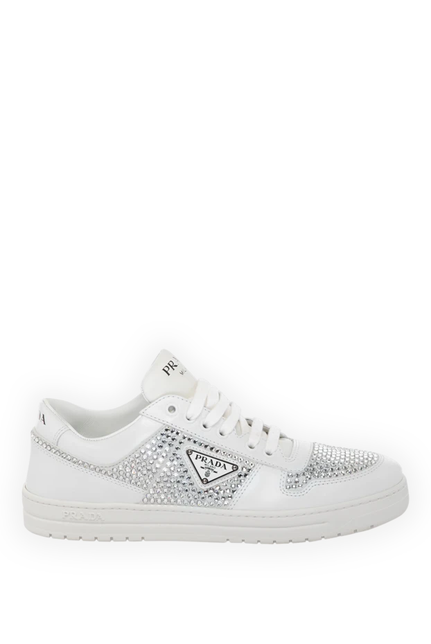 Prada woman women's white sneakers made of genuine leather 180332 - photo 1