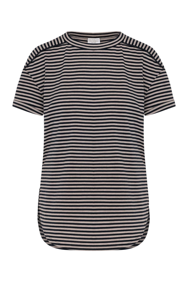Women's blue T-shirt made of cotton