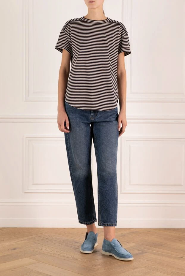 Brunello Cucinelli women's blue t-shirt made of cotton 180346 - photo 2