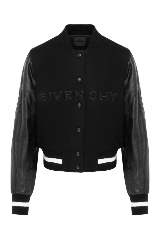 Givenchy куртка женская черная из шерсти и натуральной кожи 180361 - фото 1