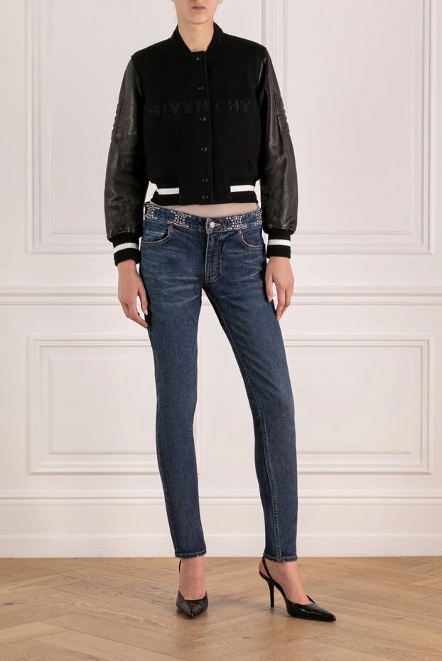 Givenchy woman women's black jacket made of wool and genuine leather buy with prices and photos 180361 - photo 2