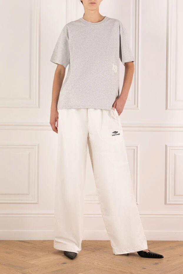 Balenciaga woman women's white trousers made of cotton and polyamide buy with prices and photos 180365 - photo 2