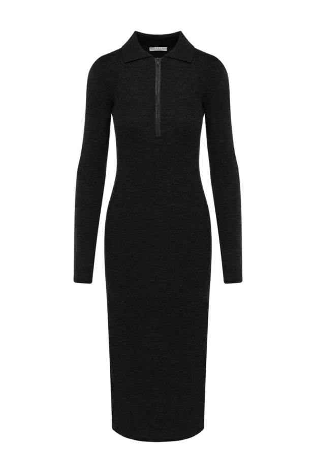 Brunello Cucinelli women's gray knitted dress made of wool and cashmere 180374 - photo 1