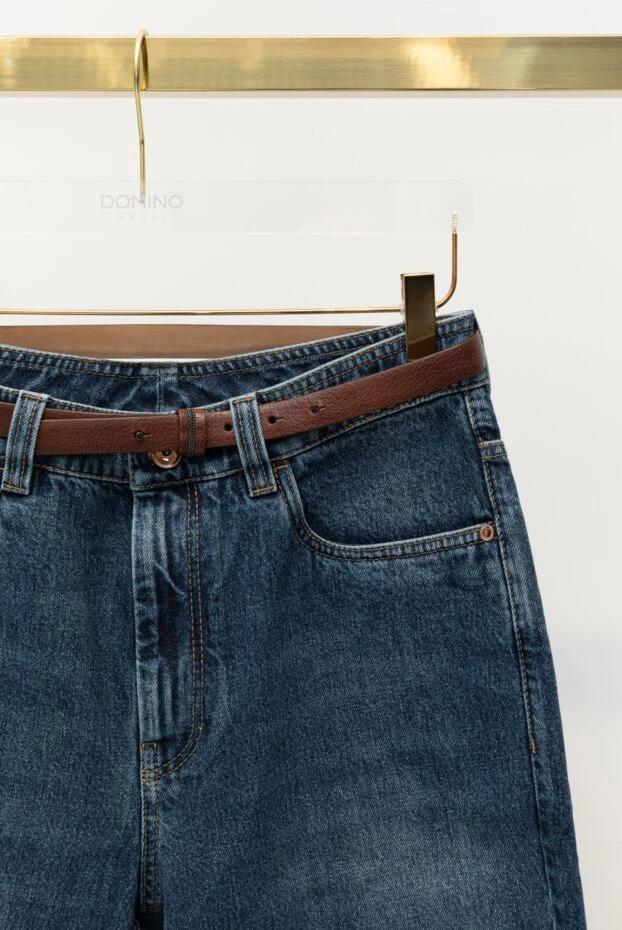 Brunello Cucinelli джинси жіночі сині з бавовни 180382 - фото 2