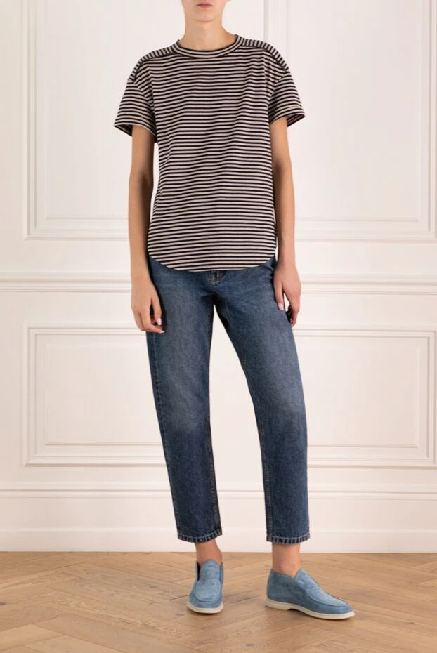 Brunello Cucinelli women's blue jeans made of cotton 180382 - photo 2