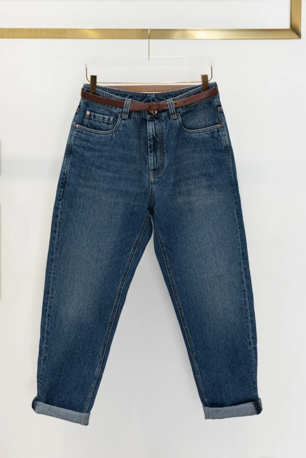Brunello Cucinelli women's blue jeans made of cotton 180382 - photo 3