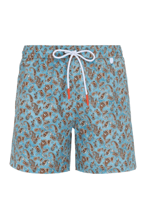 Isaia blue men's beach shorts with logo 180413 - photo 1