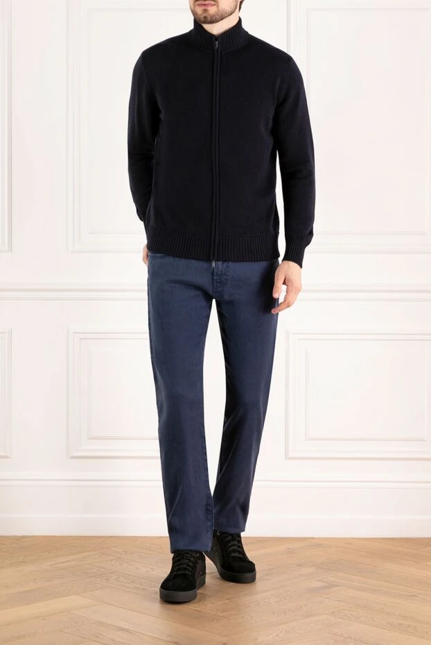 Loro Piana men's blue cashmere cardigan 180422 - photo 2