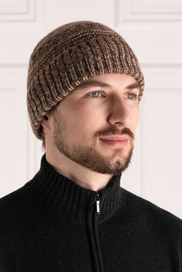 Loro Piana men's knitted brown cashmere hat 180428 - photo 2