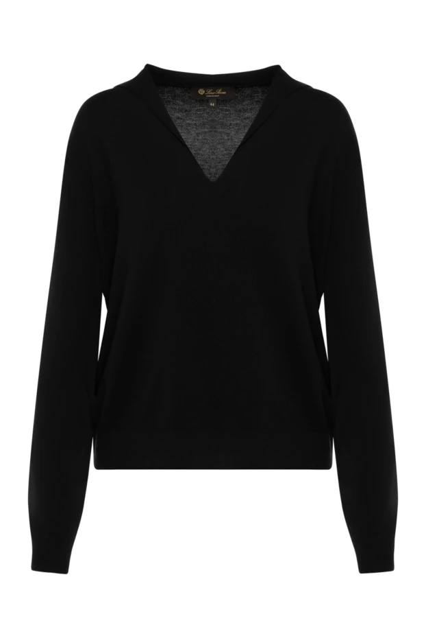 Loro Piana black women's jumper with v-neck 180433 - photo 1