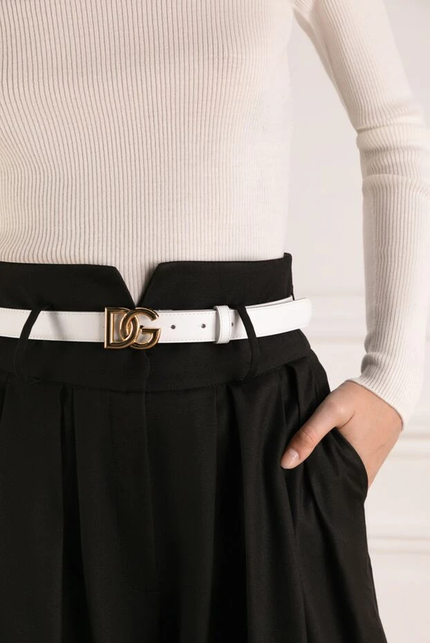 Dolce & Gabbana woman women's white belt made of genuine leather buy with prices and photos 180438 - photo 2