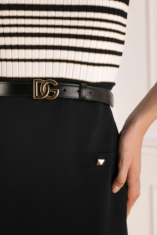 Dolce & Gabbana woman women's black belt made of genuine leather buy with prices and photos 180439 - photo 2