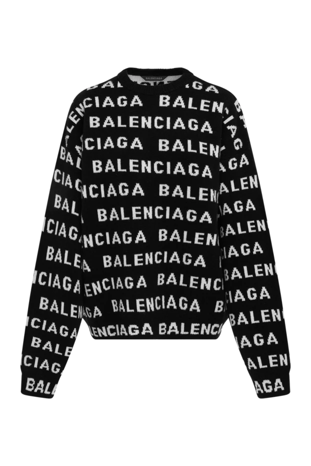 Balenciaga women's black jumper with logo print 180452 - photo 1