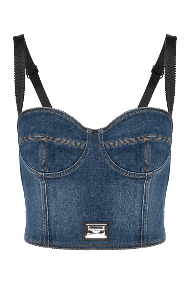 Dolce & Gabbana women's blue denim top with logo 180470 - photo 1