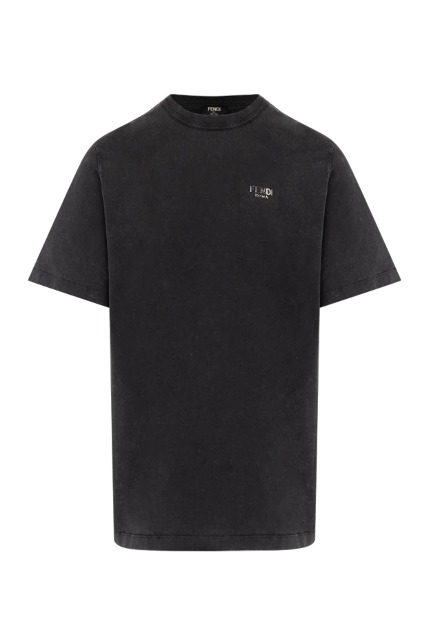 Fendi men's t-shirt black with logo 180474 - photo 1