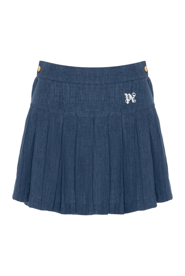 Palm Angels blue pleated mini skirt with logo 180476 - photo 1