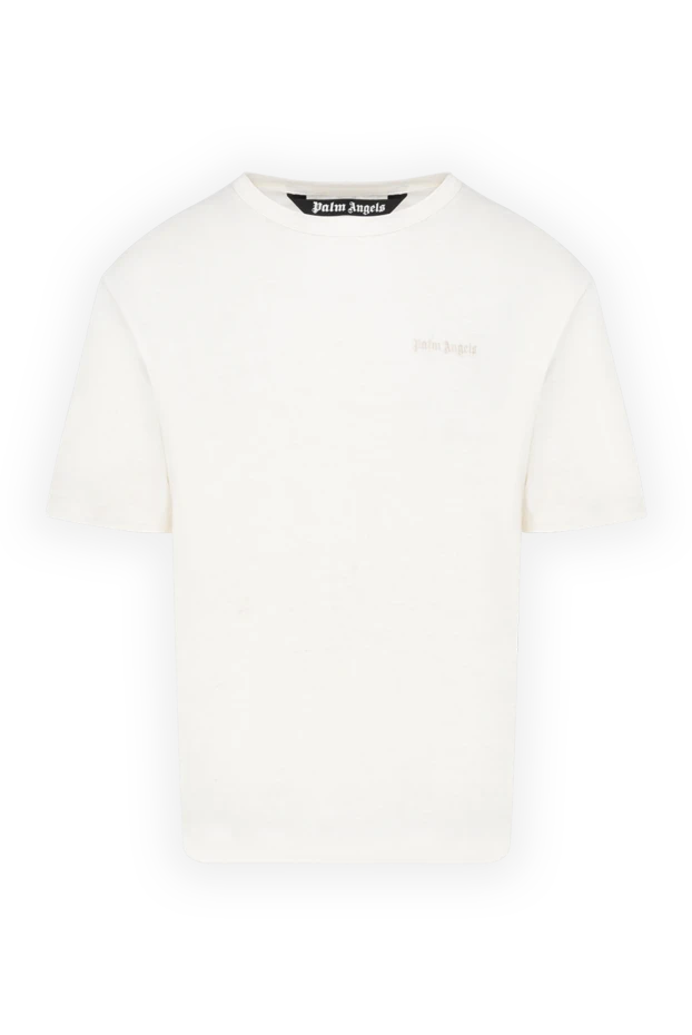 Palm Angels white men's t-shirt with linen from linen 180483 - photo 1