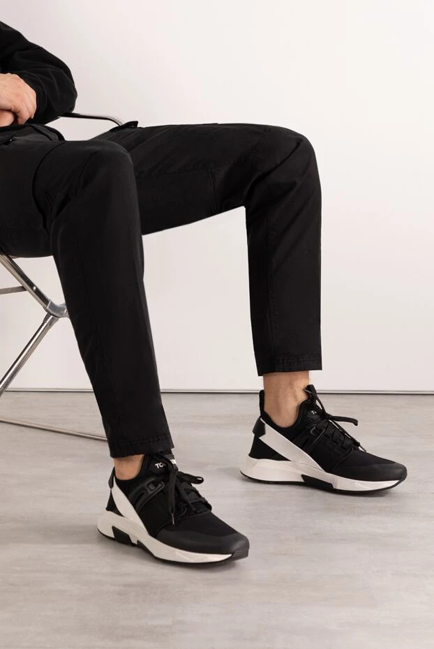 Tom Ford black men's sneakers made of textile and suede. 180491 - photo 2