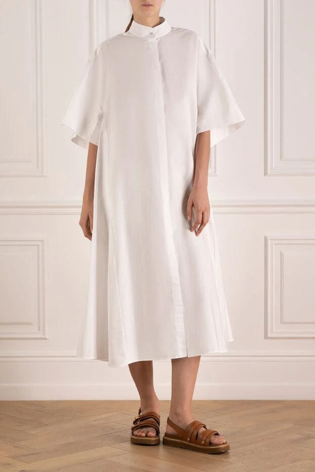 The Row hoodie dress with stand-up collar white 180492 - photo 2