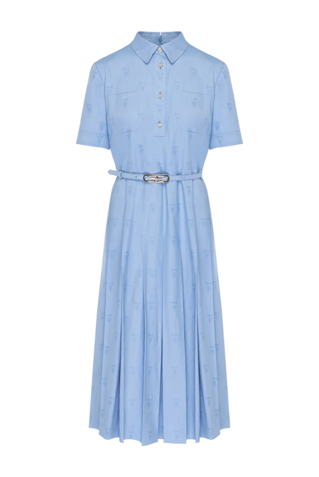 Gucci blue dress with short sleeves made of cotton 180499 - photo 1