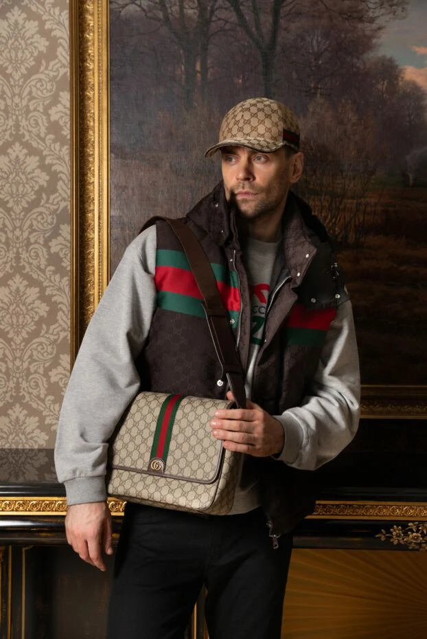 Gucci sweatshirt for men gray with cotton logo 180502 - photo 2