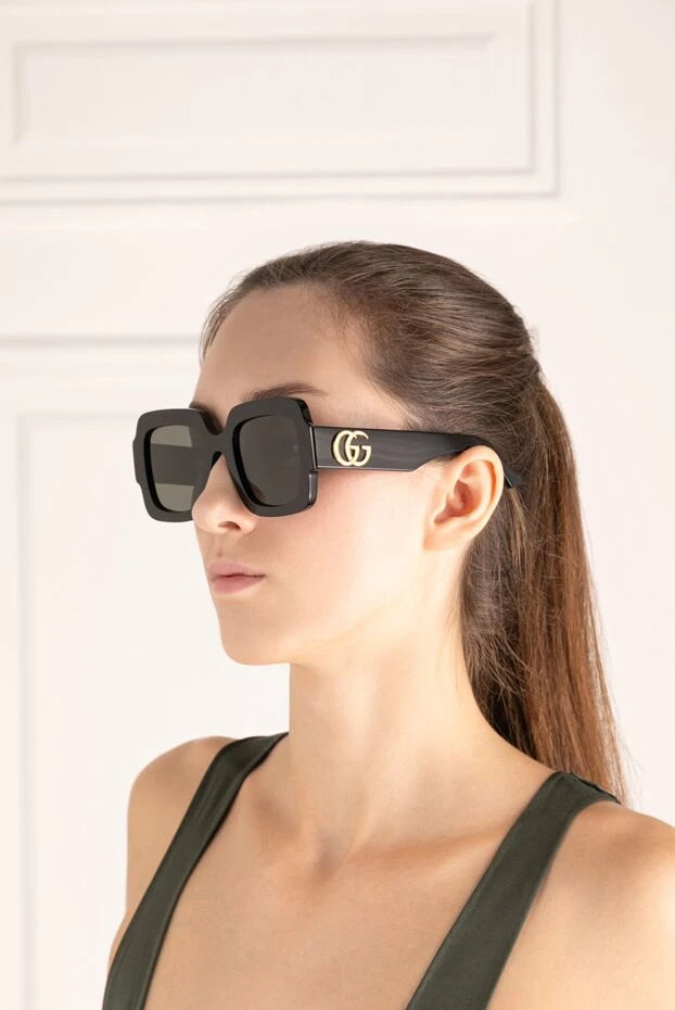 Gucci women's black sunglasses with logo 180508 - photo 2