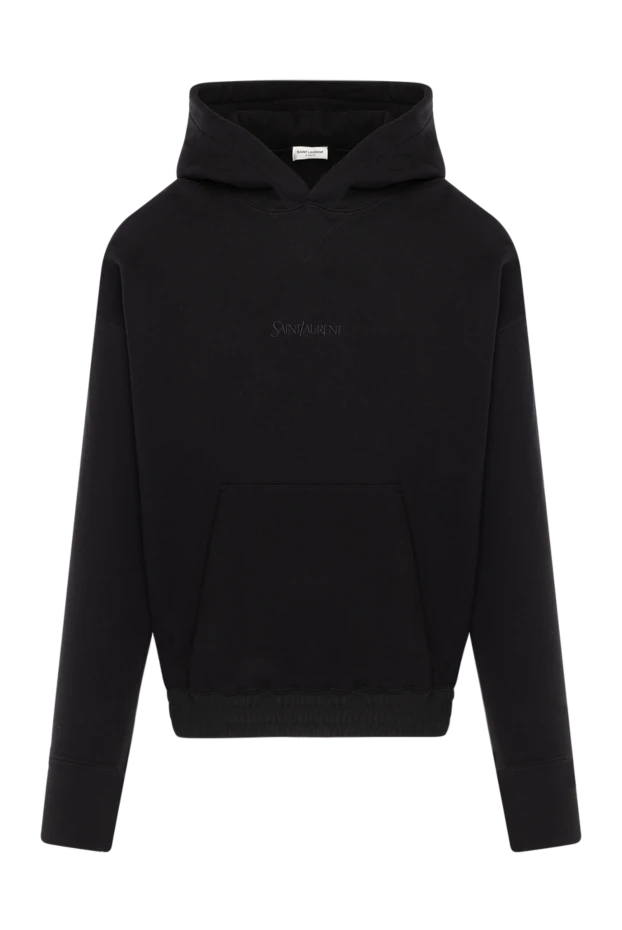 Saint Laurent men's black hoodie with cotton logo 180516 - photo 1