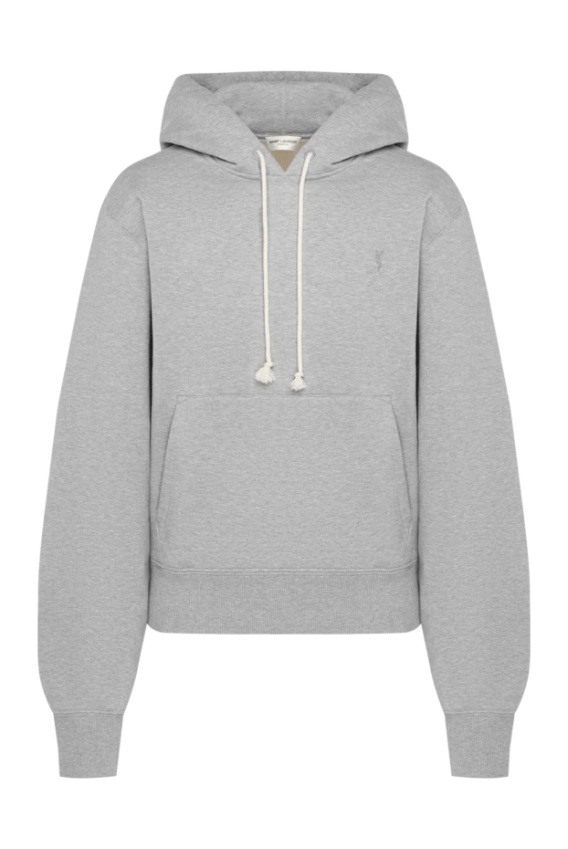 Saint Laurent hoodie for women gray with a pocket 180520 - photo 1