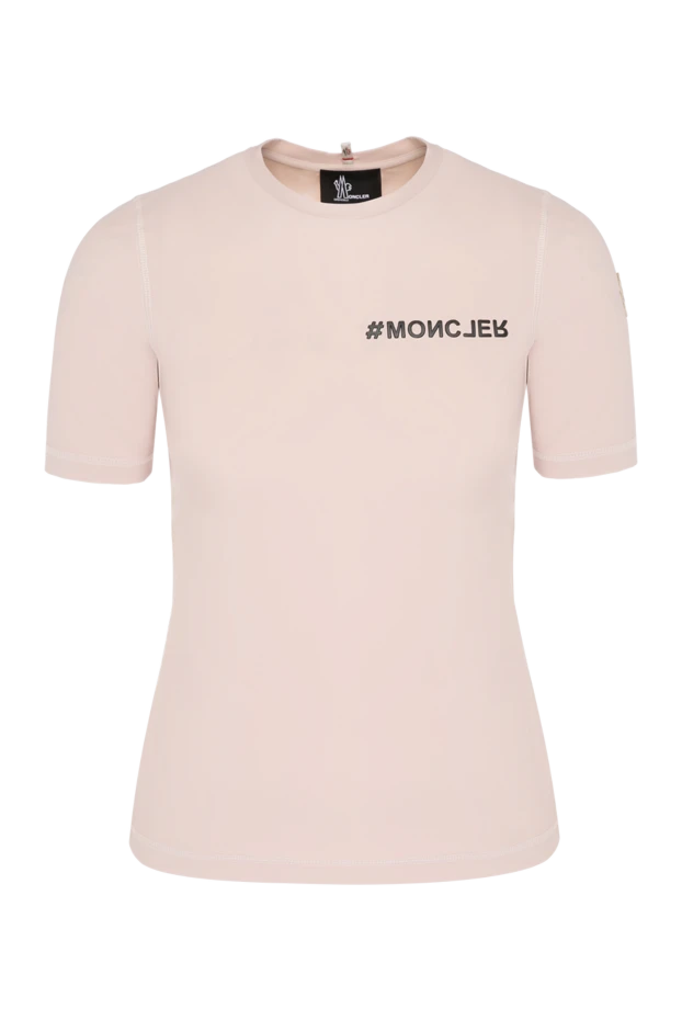 Moncler women's pink t-shirt with logo 180529 - photo 1