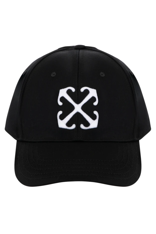 Men's black cotton cap with logo