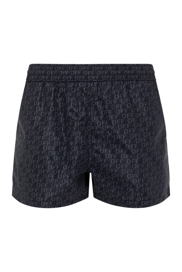 Black men's beach shorts with logo