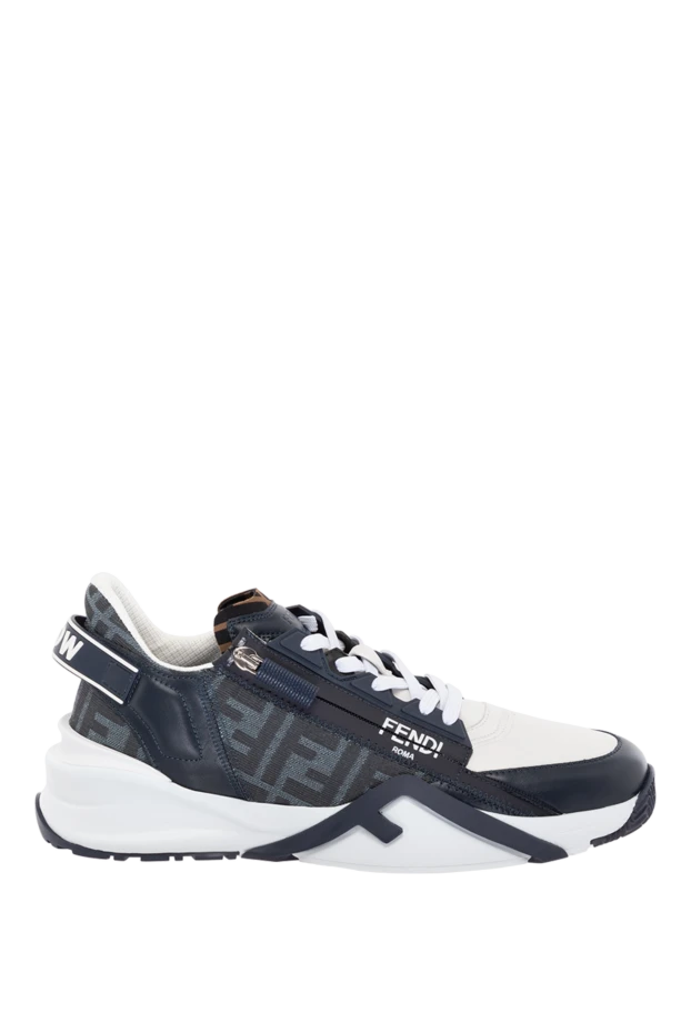 Fendi men's blue sneakers with zipper and laces 180562 - photo 1