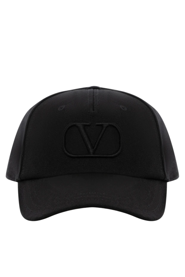 Men's black cotton cap with logo