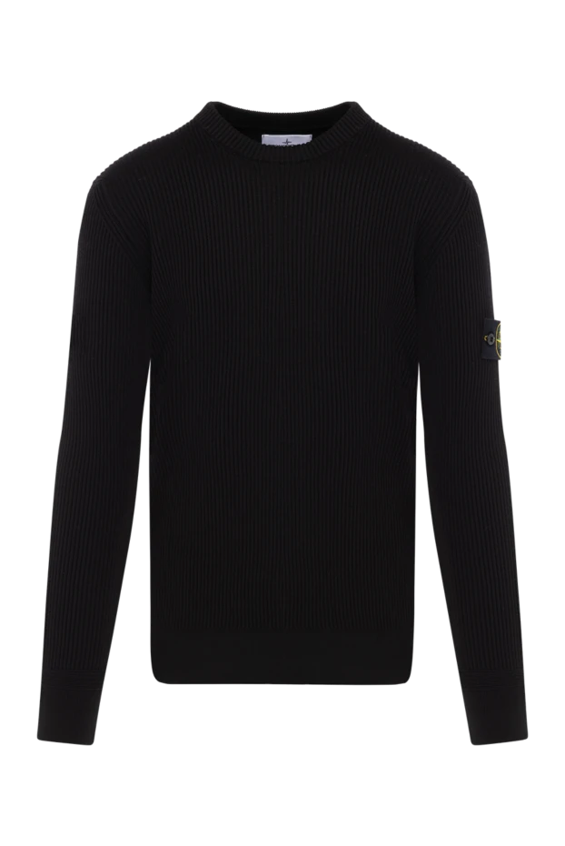 Stone Island men's black jumper with logo patch 180568 - photo 1