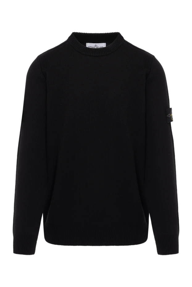 Stone Island men's black jumper with logo patch 180569 - photo 1