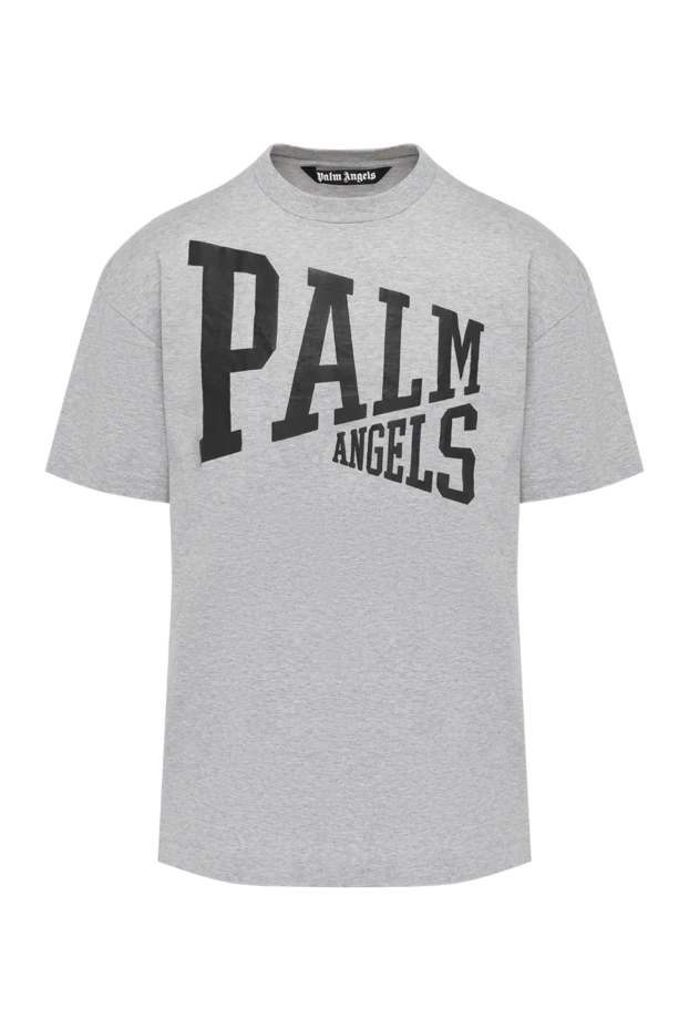 Palm Angels футболка серая мужская с большим логотипом 180597 - фото 1