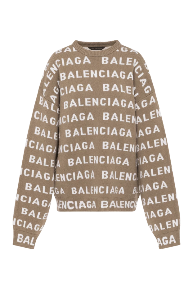 Balenciaga women's brown jumper with logo print 180600 - photo 1