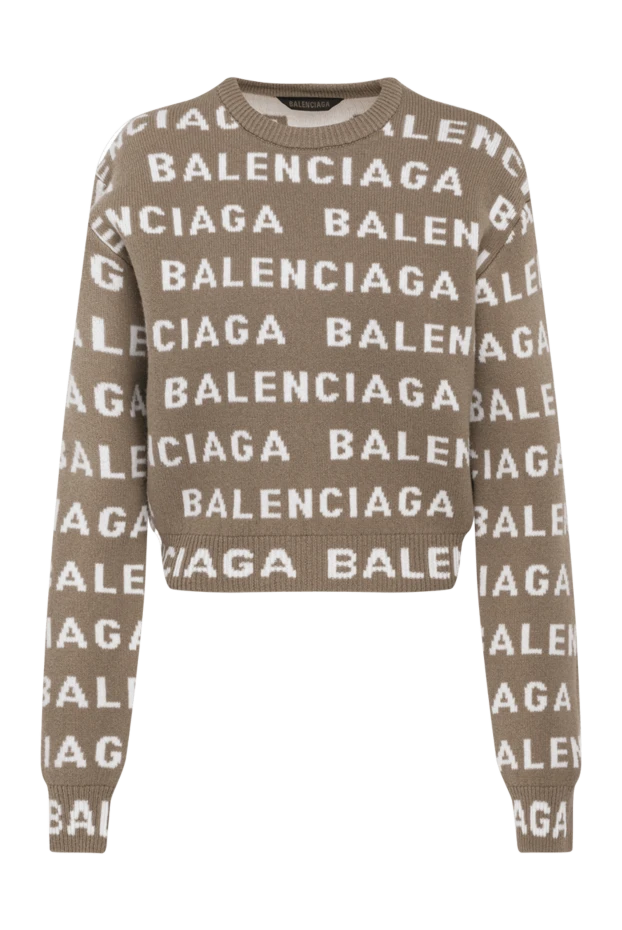 Balenciaga жіночий коричневий джемпер з принтом з логотипом 180601 - фото 1