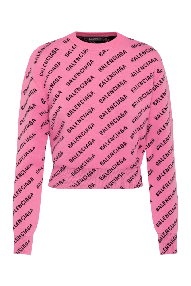 Balenciaga women's pink jumper with logo print 180602 - photo 1