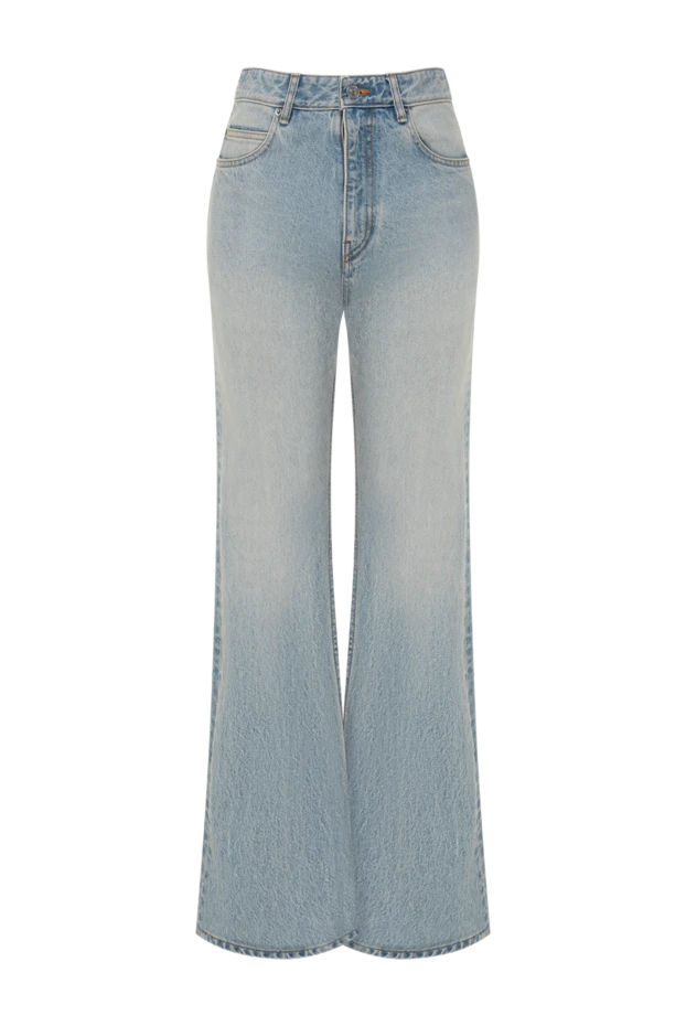 Women's blue distressed flared jeans