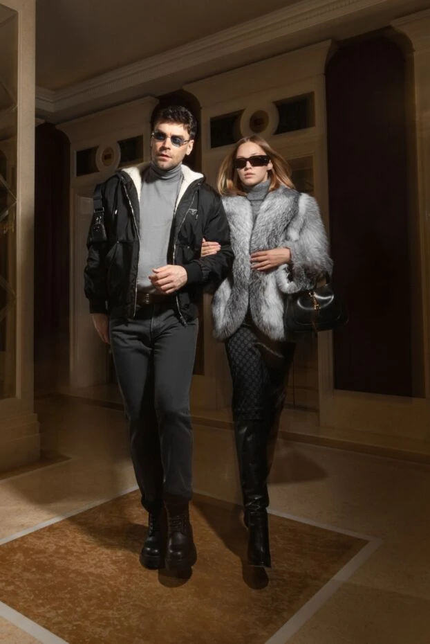 Prada men's black fur jacket with a hood 180618 - photo 2