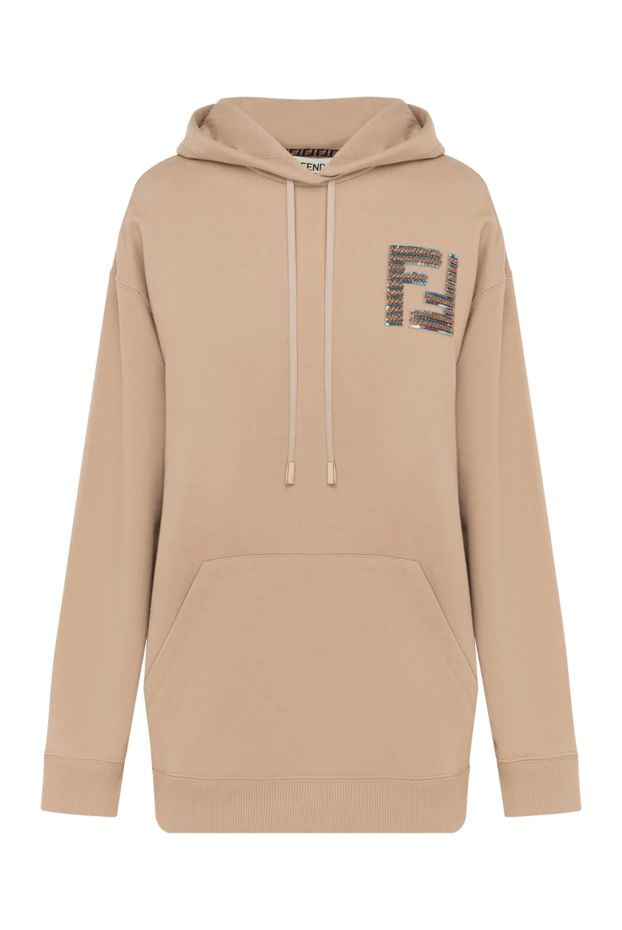 Fendi hoodie for women beige with logo 180633 - photo 1