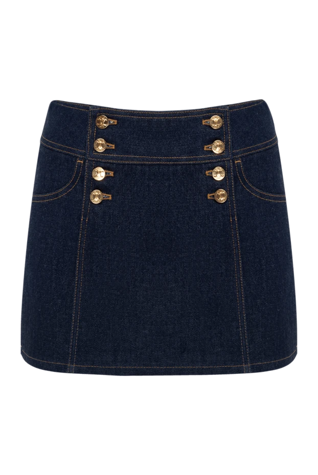 Blue denim mini skirt