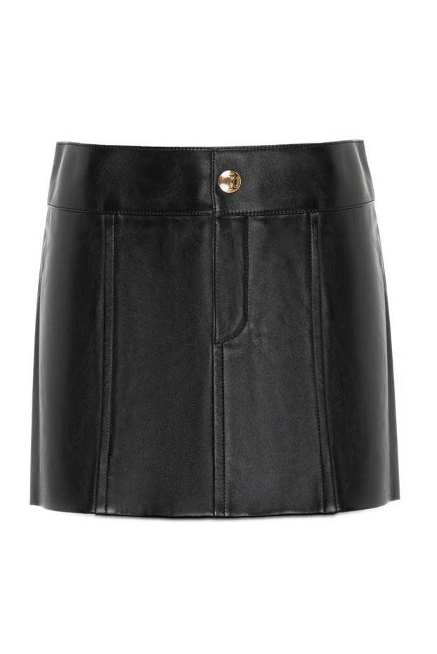 Black leather mini skirt