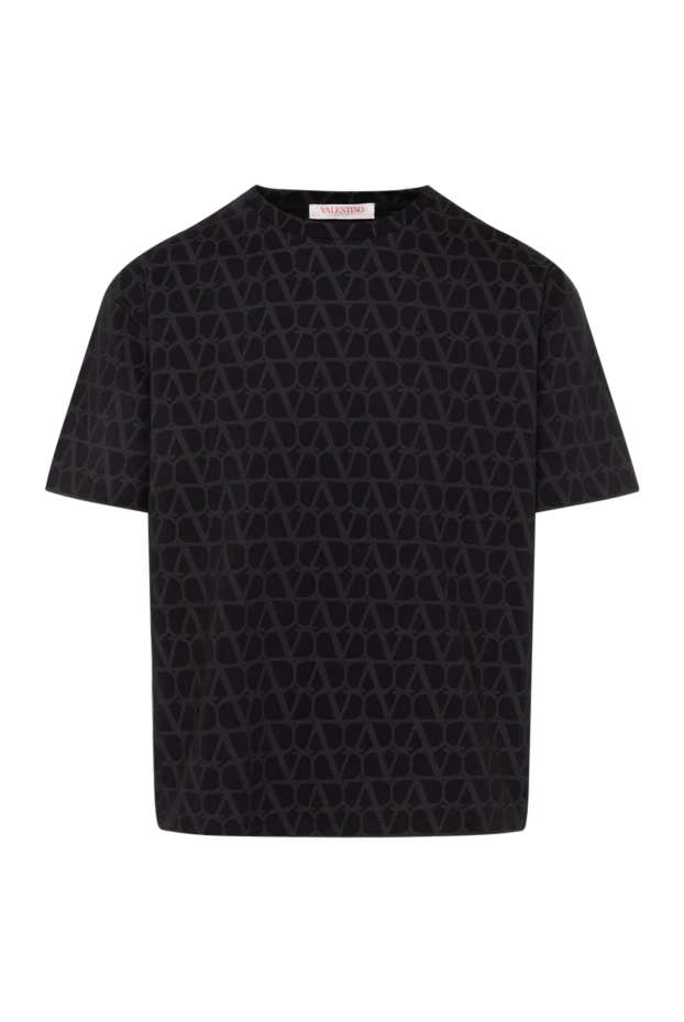 Valentino men's black t-shirt with logo print 180663 - photo 1