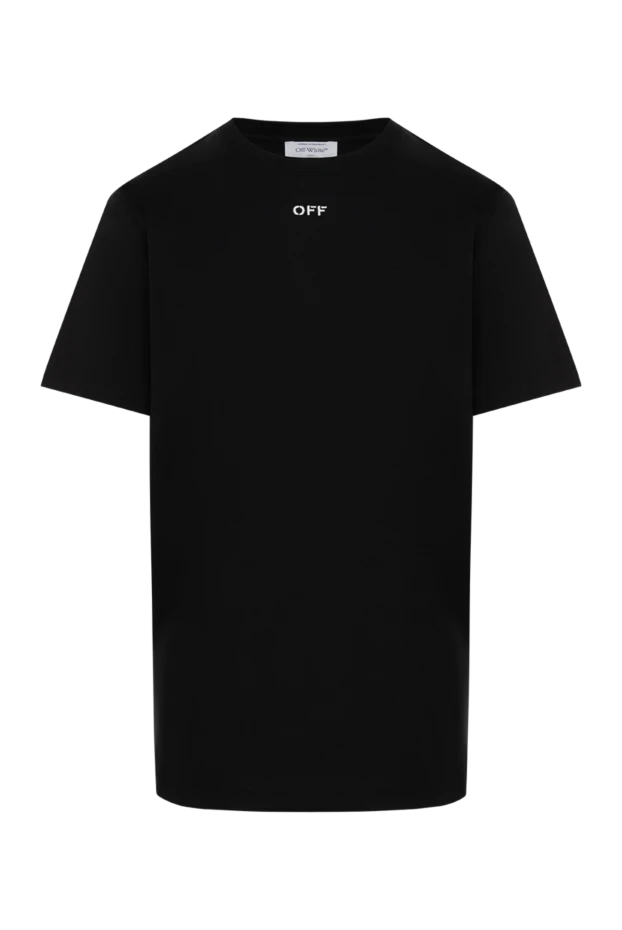 Men's black cotton T-shirt with logo