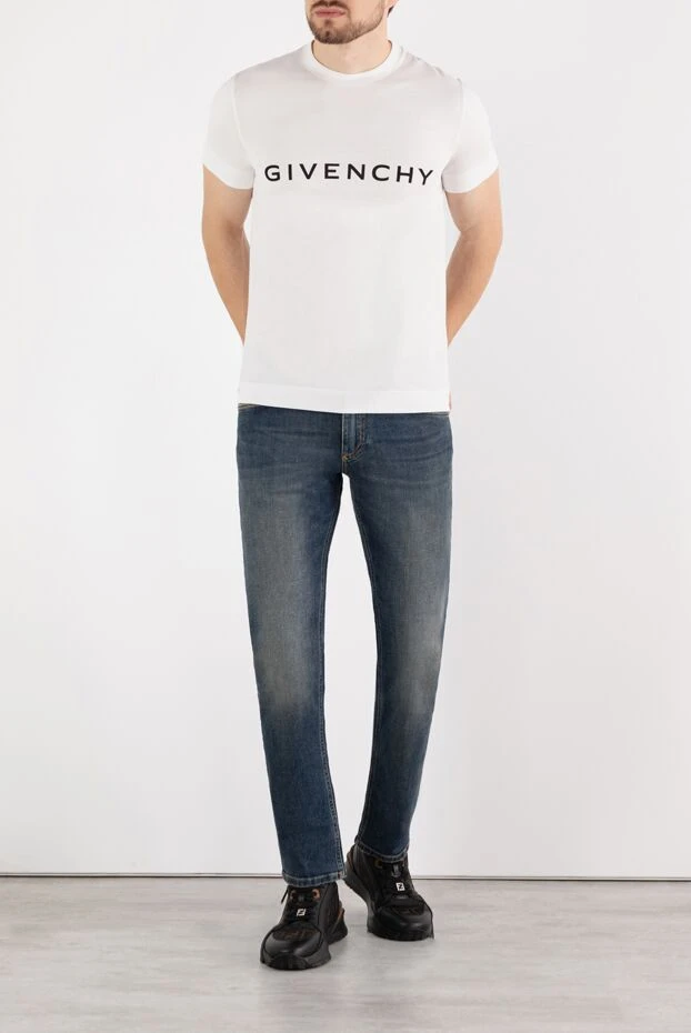 Givenchy men's white t-shirt with a large logo 180687 - photo 2